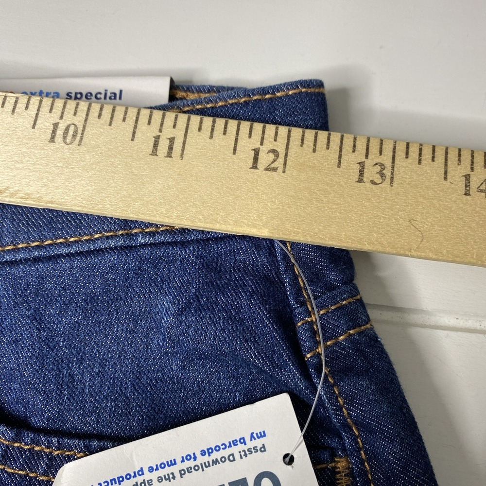 OLD NAVY Girls Blue Denim Frayed Hem High Rise Adjustable Waist Shorts Size 12 - Picture 5 of 11